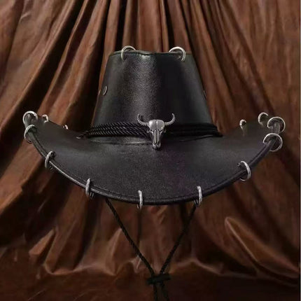 Solid Color Light Board Felt Western Cowboy Hat Outdoor Autum Hat Women's Simple French Hat Men's High-End