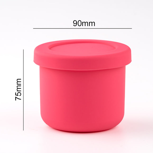 250ml Silicone Round Box Refrigerator Fresh-keeping Box Lunch Box Fruit Box Round Silicone Fresh-keeping Box Microwave Lunch Box