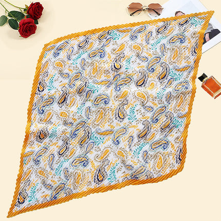 New wrinkled small square scarf female Korean imitation silk printed wrinkled small scarf Joker scarf decorative scarf wholesale