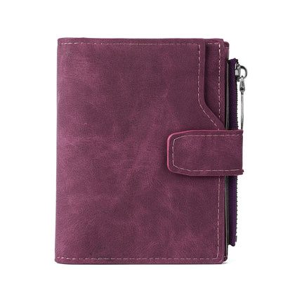 New Women's Wallet Short Zipper Wallet Korean Version Versatile Coin Purse Multi-Card Slot Buckle Card Holder Factory Direct Supply