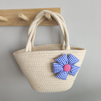 2026 New Style Women's Summer Handbag Woven Tote Bag Cotton Rope Travel Beach Handbag Cross-Border Wholesale