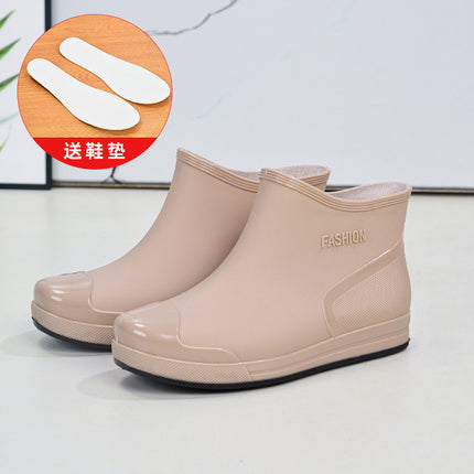 Cross-border hot-selling rain shoes women's short tube outer wear water shoes warm non-slip rain boots waterproof boots rubber shoes overshoes wholesale