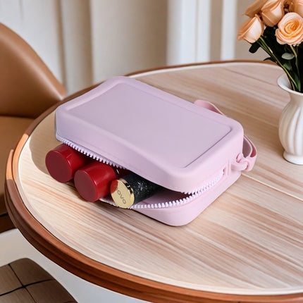 Manufacturer's Silicone Storage Bag, Large Capacity, Portable, Carry-On Cosmetic Storage Bag, Earphone Silicone Coin Purse, Customized