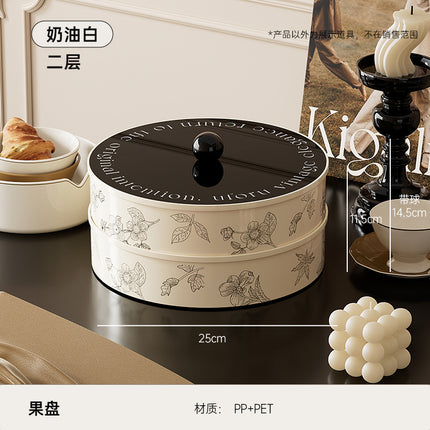Fruit Tray Living Room Coffee Table Food Grade Melon and Peanut Snacks Dried Fruit Box Multi-layer Rotating Liftable Candy Box