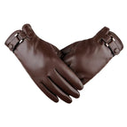 Men's pu open square buckle brown / One size fits all