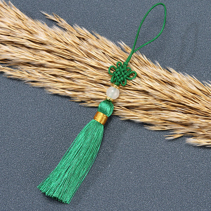 Tassel Spike Chinese Knot Mini Pendant Nylon Jade Line Vertical Ice Silk Constant DIY Sachet Folding Fan Hanging