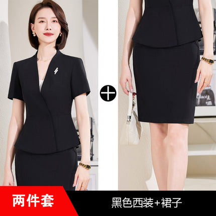 Formal wear women's business wear suit suit skirt business reception sales department work clothes Hotel hotel front desk work clothes