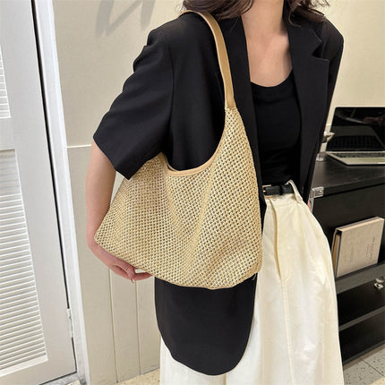 Handwoven Bags for Women 2025 New Trendy Fashion Retro Tote Bag Straw Bag Versatile Large Capacity Shoulder Bag
