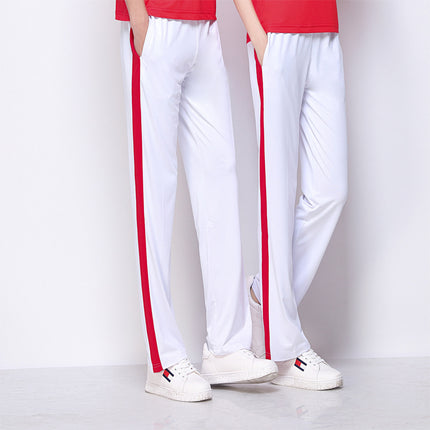 Spring Summer Autumn White Sports Pants Thin Men's and Women's Jiamusi Square Dance School Games Aerobics Hiking Team Pants