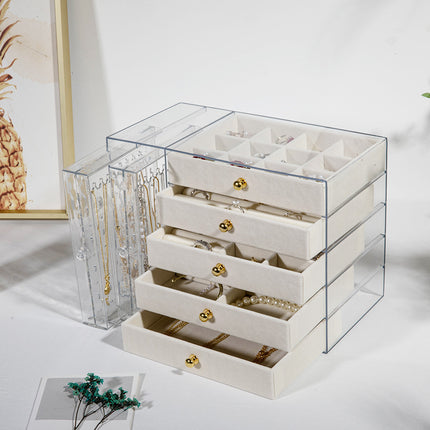 Transparent Earring Storage Box, Acrylic Jewelry Necklace Box, Earrings, Jewelry Dust-Proof Display Box, Hanger Ready for Sale