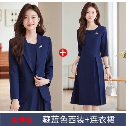 Fashionable and Simple Red Suit Dress Suit for Women 2024 Autumn New Commuter One-Button Slim Suit Trendy
