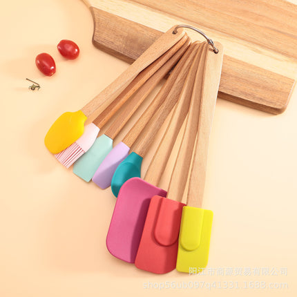 Silicone Large Scraper Special Wooden Handle Baking Silicone Kitchen Tool Cake Homemade Handmade Dessert
