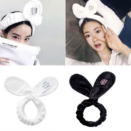 Korean Cute Rabbit Ears Makeup Beauty Quick-Release Headband Adjustable Wire Knotted Cross Face Wash Headband Headband