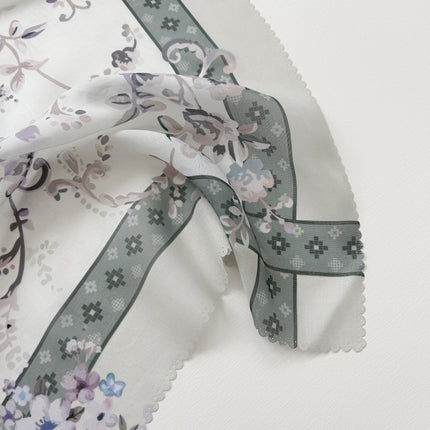 Cross-Border New Product Voile Print 110 Square Scarf Classic Lace Scarf Turban Malaysian Shawl