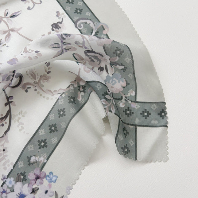 Cross-Border New Product Voile Print 110 Square Scarf Classic Lace Scarf Turban Malaysian Shawl