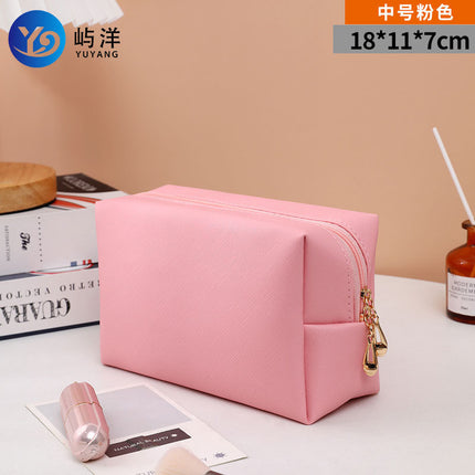 Ins Style Simple New Cosmetic Bag Women Hand Portable Square Waterproof Simple Travel Toiletry Storage Bag