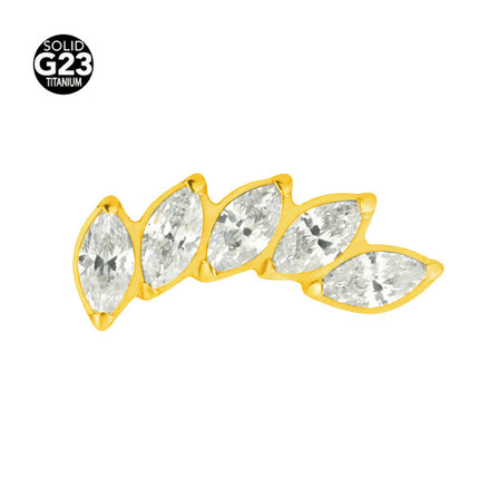 F-136 titanium alloy multicolor stitching zircon horse eye five zirconium earnail lip nail ear bone nail piercing jewelry wholesale