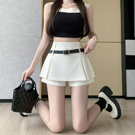 High-end Suit Skirt Women's Autumn Design High Waist A- line Casual Pants Spice Girls Ultra Short Pants Skirt Free Shipping