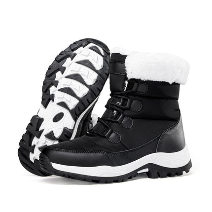 2025 Cross-Border New Winter Velvet Thickeneded Warm and Wear-Resistant Outdoor Hiking Shoes Snow Boots Women's Shoes High-Top Cotton Shoes