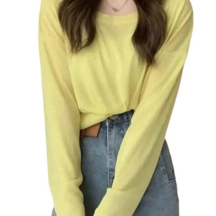 Wholesale T-Shirt for Women 2025 New Short-Sleeved Popular Summer Right Shoulder Ice Silk Mesh Top Slightly See-Through Facial Mask Bottoming Shirt
