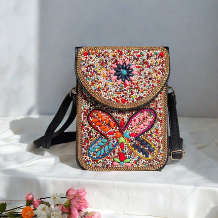 Ocean Series Exquisite Heavy-Duty Rice Bead Shoulder Bag Qingdao Ocean World Travel Souvenir Mobile Phone Bag Cross-Body Bag