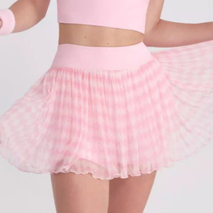 New Cross-Border European and American Fashion Sexy Mesh Yoga Tennis Skirt Sports Fitness Yoga Skirt with Safety Pants
