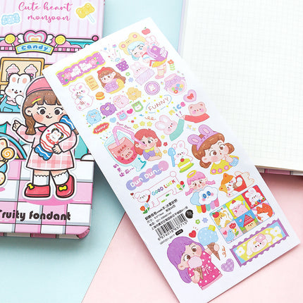 Message cartoon girl small notebook cute mini portable notepad pocket notebook student notebook words