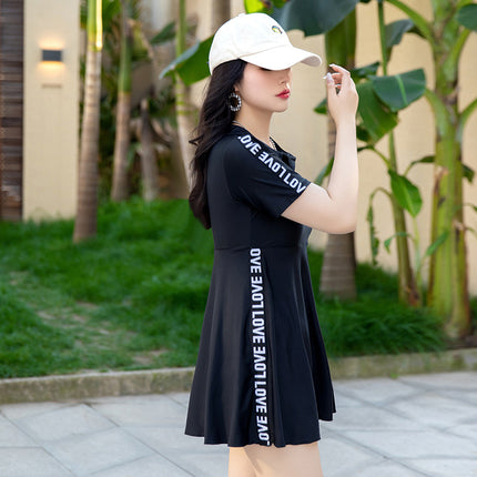 Swimsuit women's summer split conservative plus size chubby girl slimming belly covering sports meat covering 2022 new swimming suit hot spring