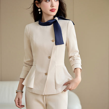 Cross-Border High-End Suit Set for Women, Professional and Elegant Style, Goddess Style, Hotel Manager Front Desk Receptionist Beauty Salon Work Uniform