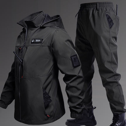 New Spring and Autumn Waterproof Breathable suit Soft Case Men's and Women's Training Clothes Loose Plus Fat Wear-resistant Wind-resistant Work