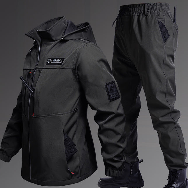 New Spring and Autumn Waterproof Breathable suit Soft Case Men's and Women's Training Clothes Loose Plus Fat Wear-resistant Wind-resistant Work