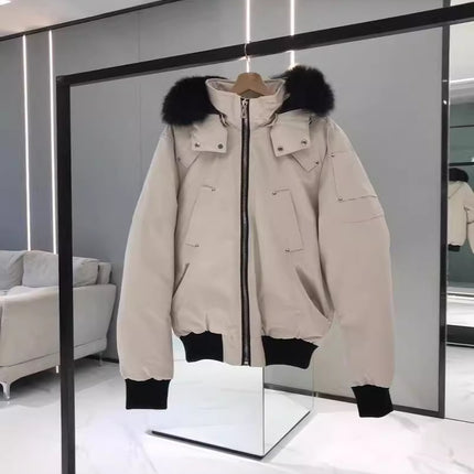 Palm Moose # 02 Scissors down Jacket Men Fox Fur Hooded Bomber down Jacke