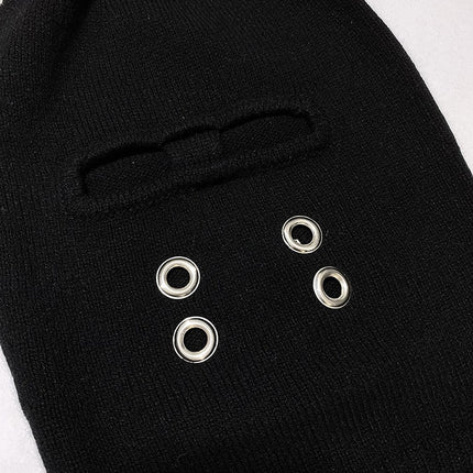 SUBHUMAN Men's Autumn and Winter Warm Knitted Wool Pullover Trendy Superman Corns Decorative Cold Dome Trendy Cap