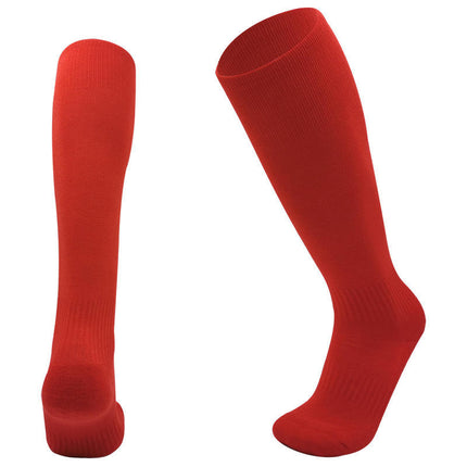 Professional training game children's solid color football socks men's thickened towel bottom long tube knee-high sports socks wholesale