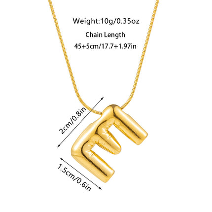 Cross-border fashion sense Europe and the United States 26 English letter pendant smooth bubble letter necklace women wholesale