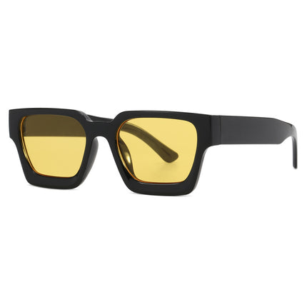 Korean Retro Frame Sunglasses for Women, Square Frame, Thick Edge, Simple Sunglasses, Concave Shape, Business Sunglasses 2025