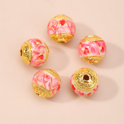 Cloisonné Oil-Dropping Cut Out Auspicious Cloud Lotus Bead Accessories Oil-Dropping Copper DIY Handmade Bracelet Necklace Jewelry Accessories