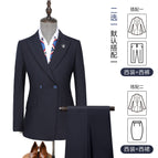 Navy blue b [50% wool, no slits at the back] - suit / 165/90