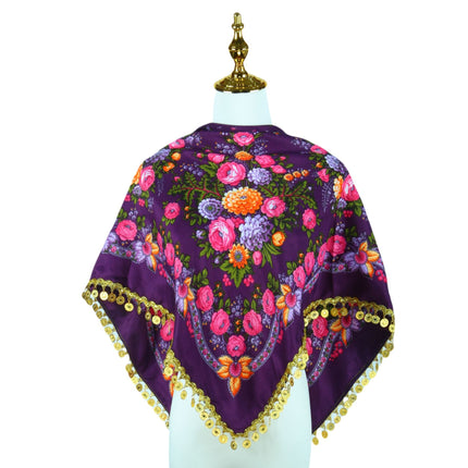 Amazon Cross-border New Gorgeous Golden Sequins Advanced Scarf Double-sided Warm Windproof Multifunctional Triangle Towel
