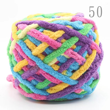 Factory wholesale 100g thick ice strip wool single-strand woven wool ball hook crochet slippers thread self-woven wool ball