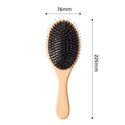 Natural Boar Bristle Air Cushion Comb Bamboo Bristle Comb Wooden Air Bag Comb Temu Popular Cross-Border Export Massage Comb