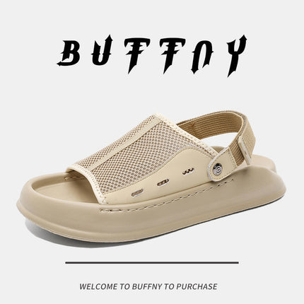 Fashionable Casual Versatile Sandals with Velcro Thick-Soled Men's Shoes 2025 New Summer Outdoor Lightweight Two-Wear Beach Shoes