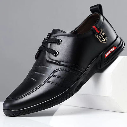 2024 new Joker men's leather shoes soft soft bottom business casual bean shoes work security dad shoes wholesale