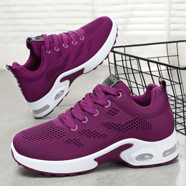 Women's Shoes, New Summer Style Mesh Air-Cushion Shoes, Lightweight Foreign Trade Cross-Border Running Shoes for Women, Soft-Soled Breathable Sports Shoes for Women