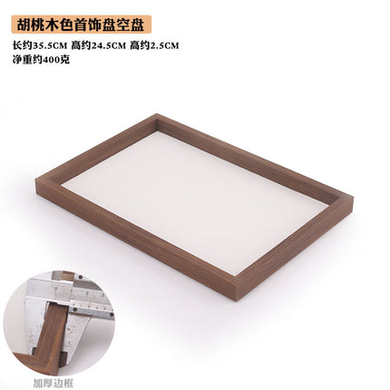 Black walnut wood grain jewelry plate ring necklace bracelet jewelry display plate ring watch bracelet window box