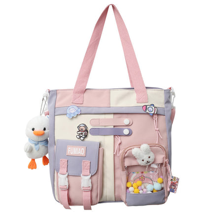 Wholesale New Casual Fashion Korean Style Fresh Color Contrast Backpack Middle School Student Schoolbag Japanese Niche Design Backpack