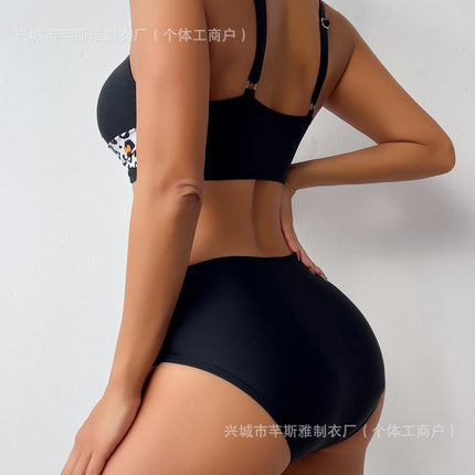 2024 Bikini Swimsuit Cross-Border Amazon Beach Bikini Swimwear High Elasticity Two-Piece Sexy Split Style