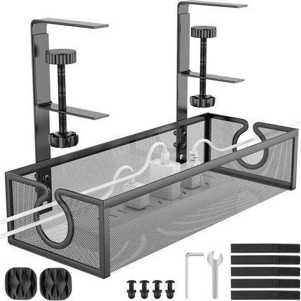 Cross-border desk under cable and wire management tray rack under counter finishing rack row storage rack socket organizer