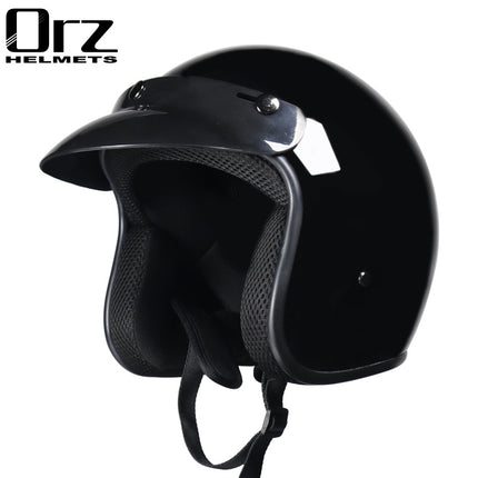 Cross-border retro helmet personality men's and women's leather helmet electric car helmet 3/4 summer helmet half helmet scooter four seasons universal