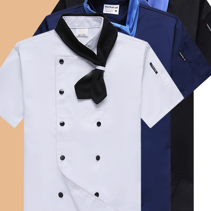 Sun Honglei Same Style Summer Chef Clothes Short-sleeved Breathable Hotel Catering Kitchen Work Clothes Men's and Women's Long-sleeved suit Clothes